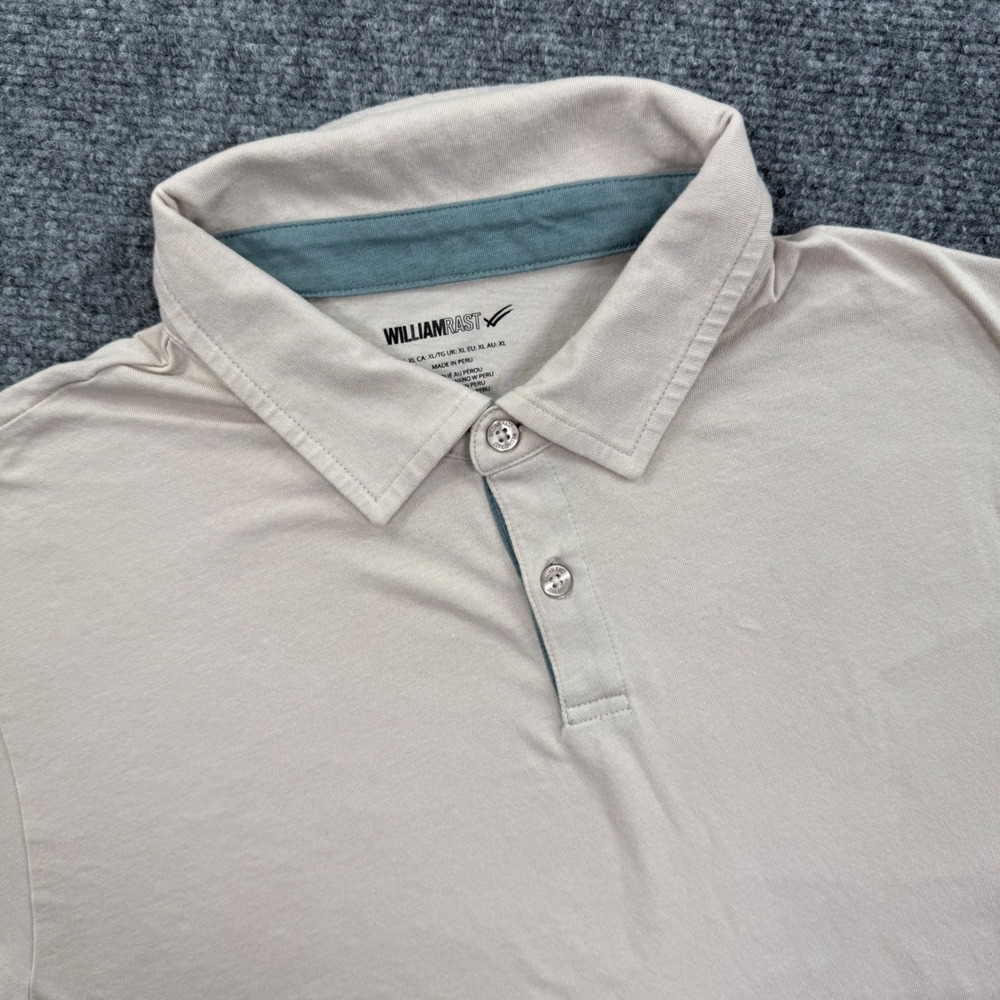 William Rast Polo Shirt XL Beige Pima Cotton Modal Spandex Golf Men's